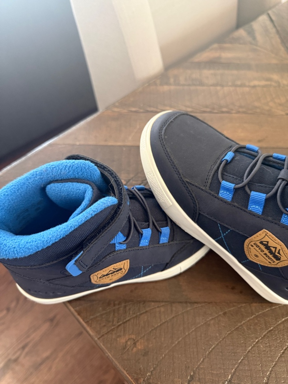 OVO Black and Bright Blue Kids High-Top Boots